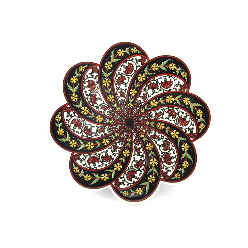 Artnicea Turkish Iznik Ceramic Trivet Floral Hot Plate Handmade Style Turkey